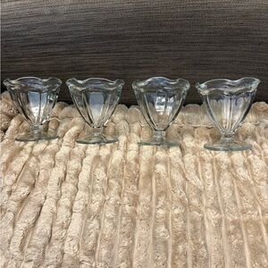 Clear Glass Dessert Sundae Cups - Set of 4